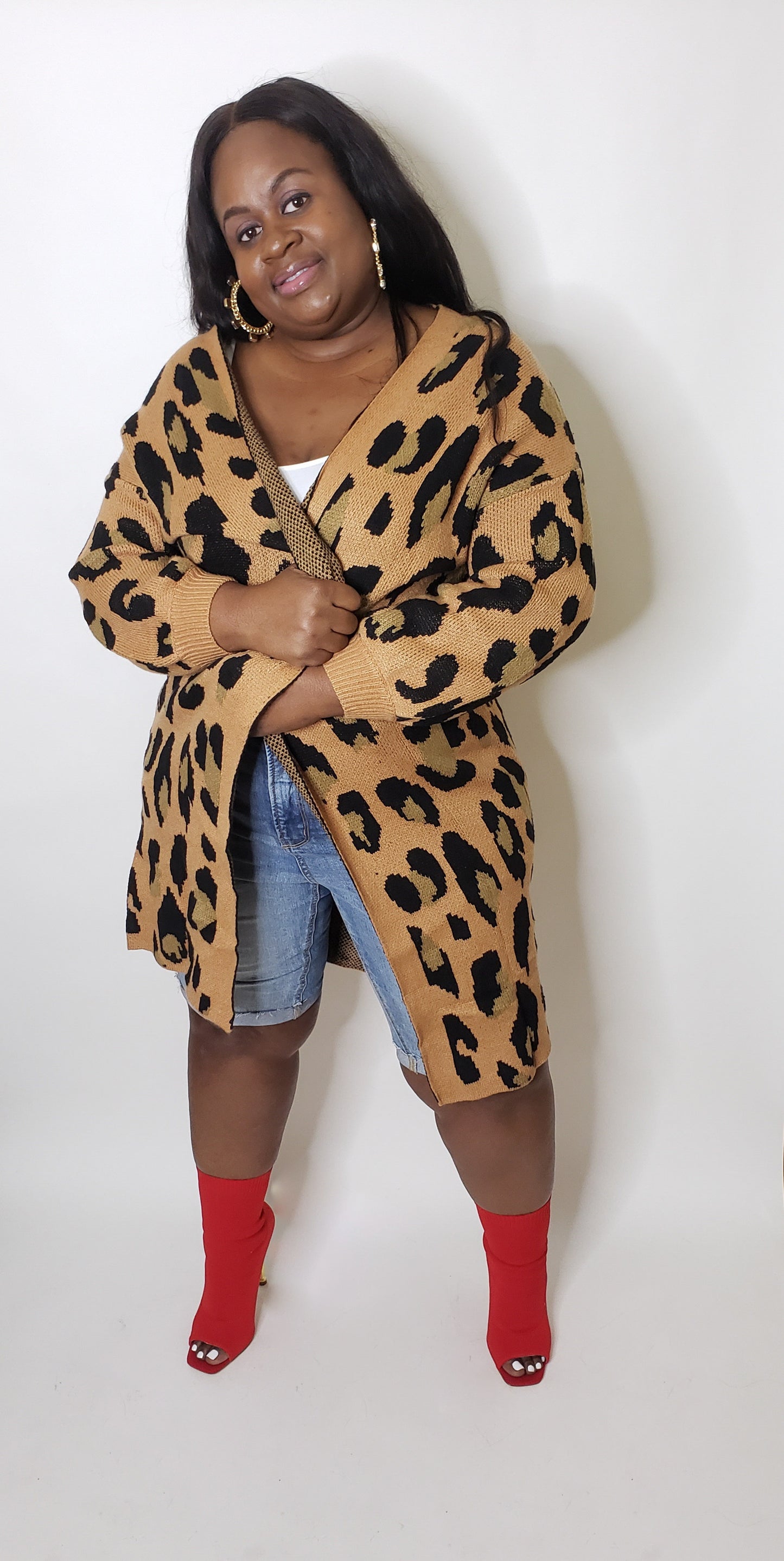 Cheetah print cardigan